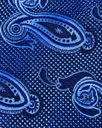Classic Blue Paisley Microsilk Tie Set with Pocket Square