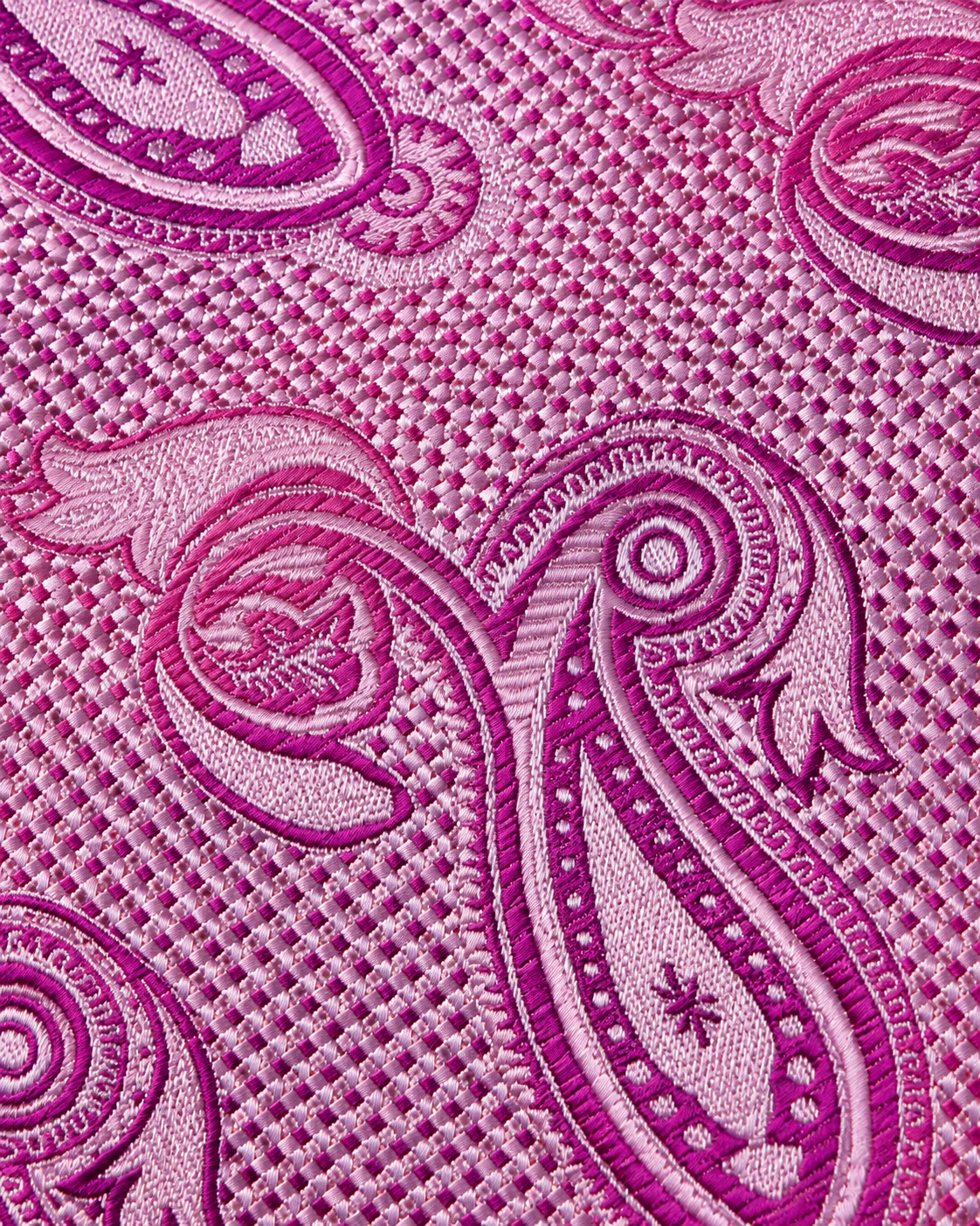 Luxury Pink Paisley Microsilk Tie Set with Pocket Square