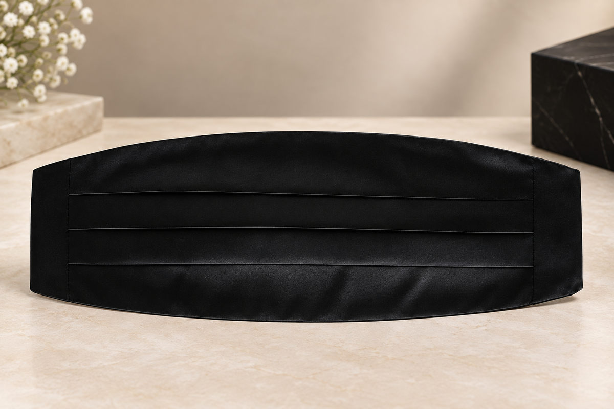 Black Cummerbund Set For Men