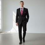 Red Paisley MicroSilk Necktie Set with Matching Pocket Square 