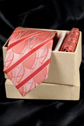 Coral & Peach Striped Necktie Gift Set