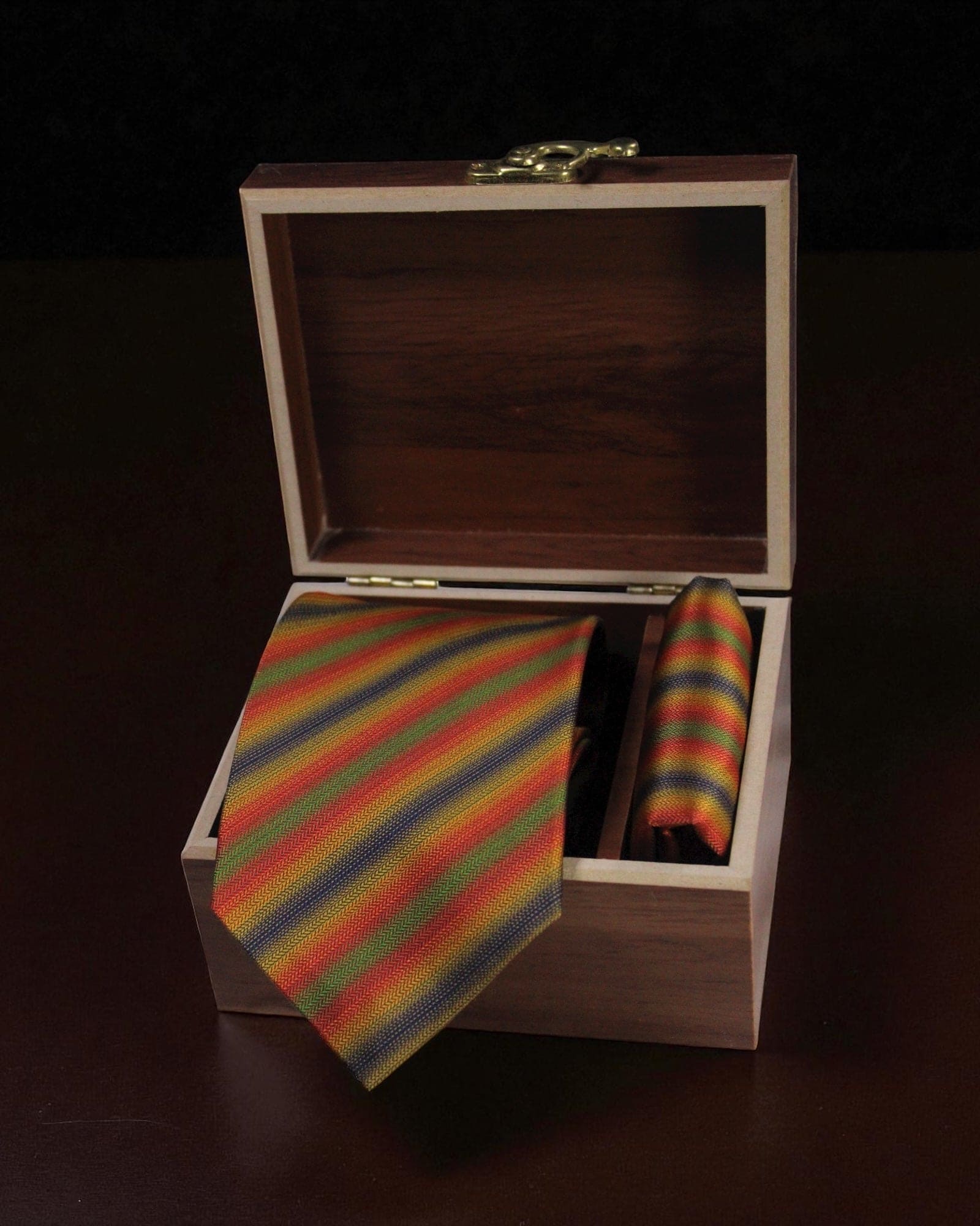 Multicolor Striped MicroSilk Tie & Pocket Square Set