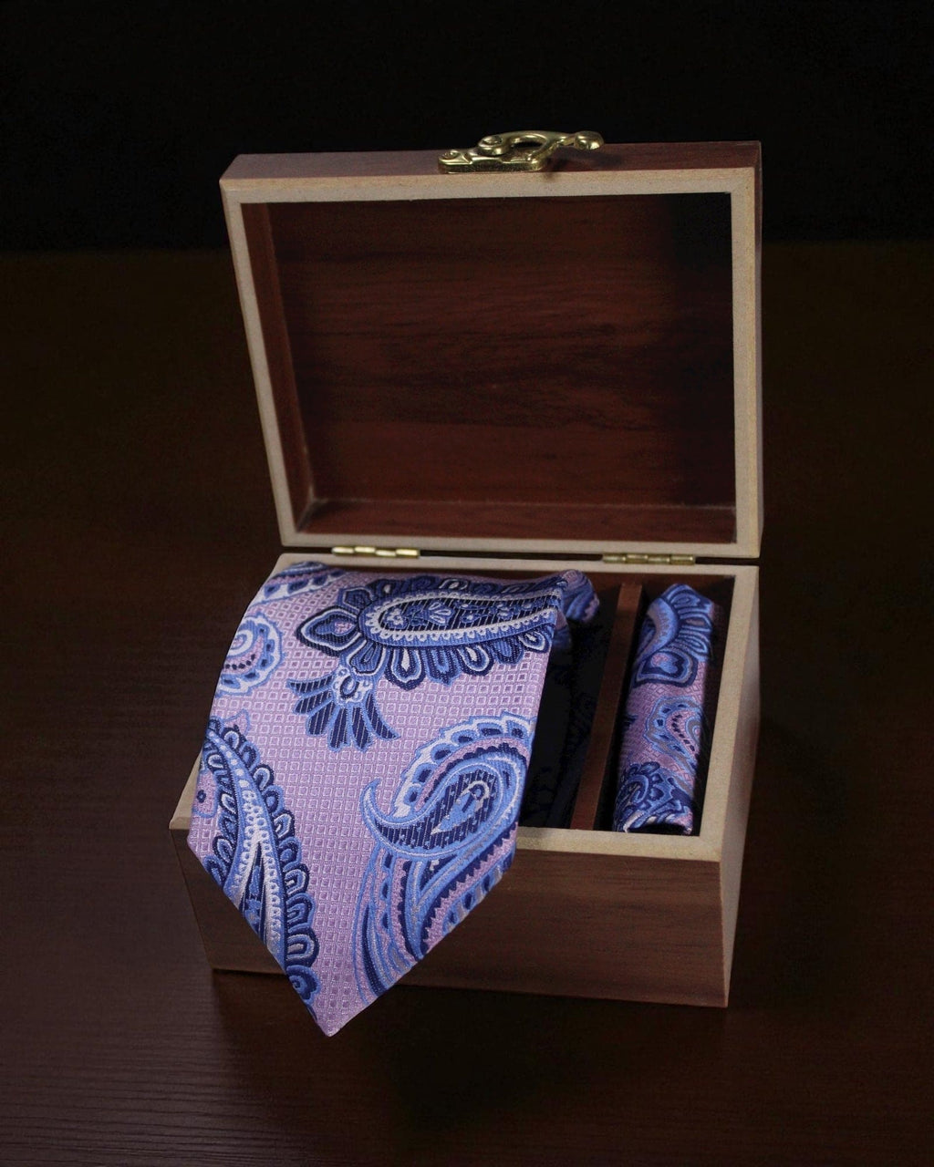 Lavender Blue Paisley MicroSilk Tie & Pocket Square Set