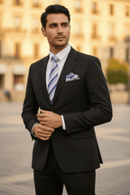 Lavender Striped MicroSilk Necktie Set with Pocket Square