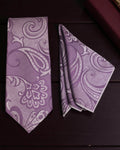 Lavender Paisley MicroSilk Necktie Set with Pocket Square