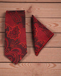 Maroon Paisley MicroSilk Tie & Pocket Square Set