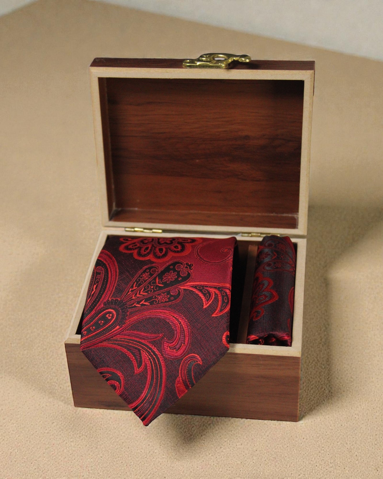 Maroon Paisley MicroSilk Tie & Pocket Square Set
