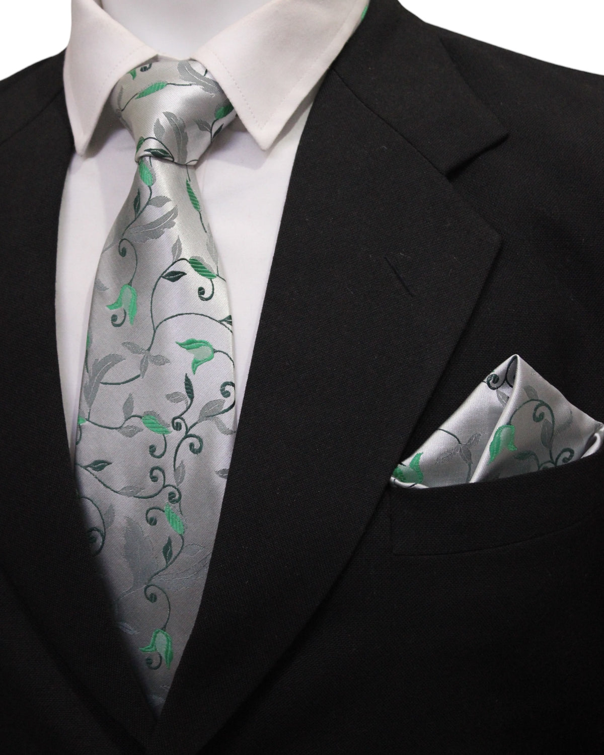 Premium Microsilk Floral Tie & Pocket Square Set 