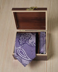 Royal Purple Paisley Microsilk Tie & Pocket Square Set 