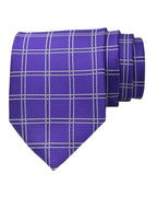 Royal Purple Checkered Microsilk Tie