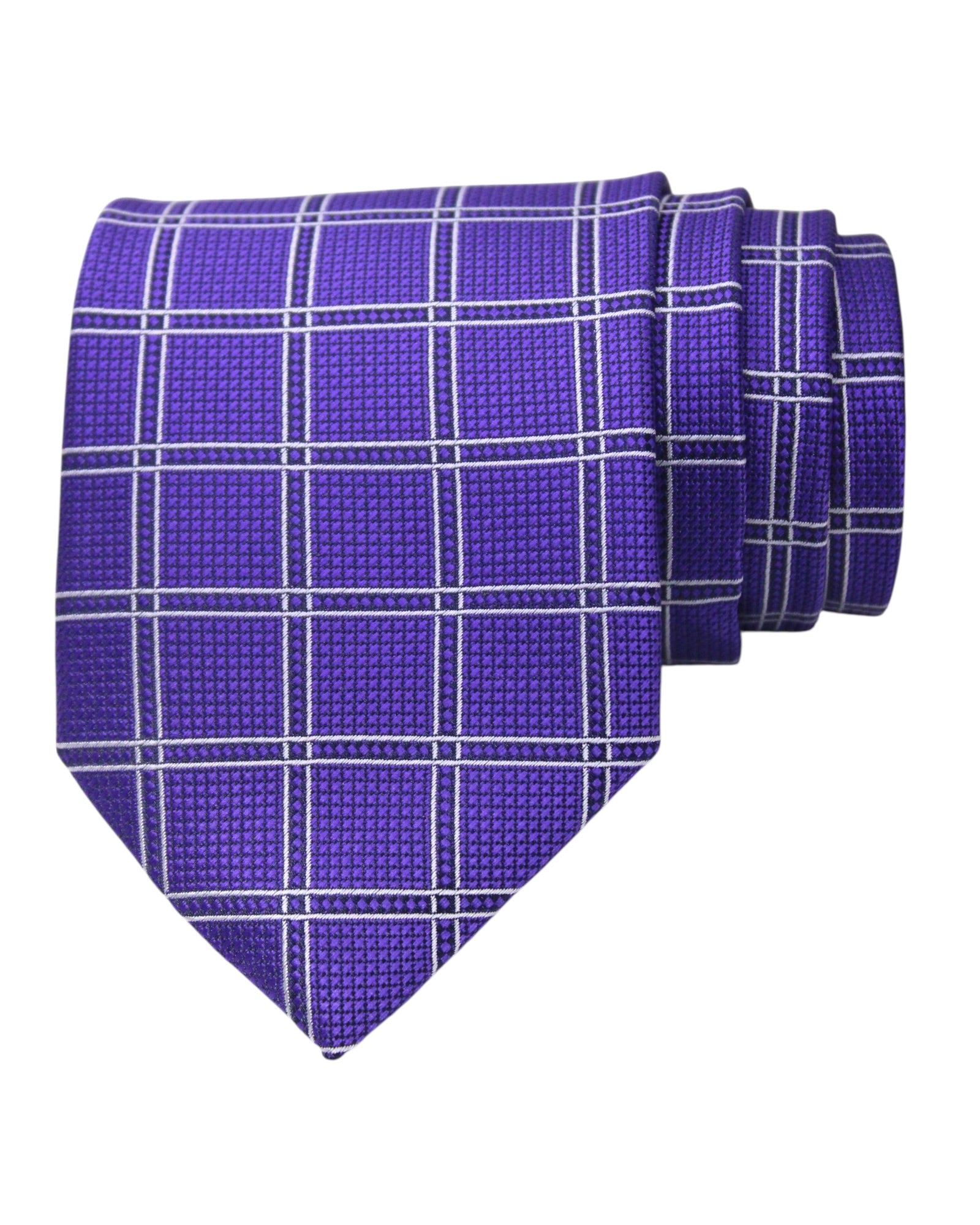 Royal Purple Checkered Microsilk Tie
