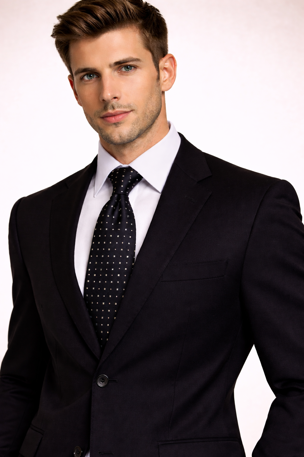 Black Geometric Dot Microsilk Tie