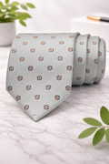 Light Mint Green Floral Dot Microsilk Tie