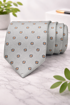 Light Mint Green Floral Dot Microsilk Tie