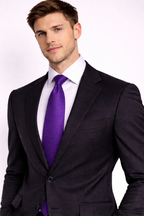 Royal Purple Textured Microsilk Tie