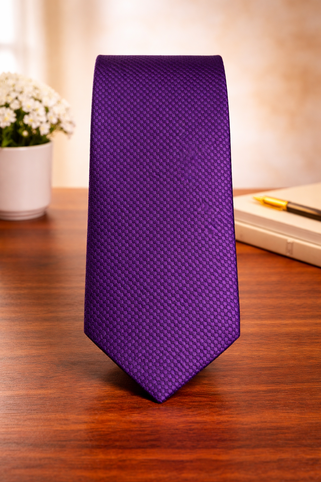 Royal Purple Textured Microsilk Tie