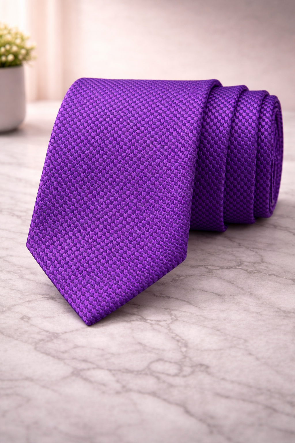 Royal Purple Textured Microsilk Tie