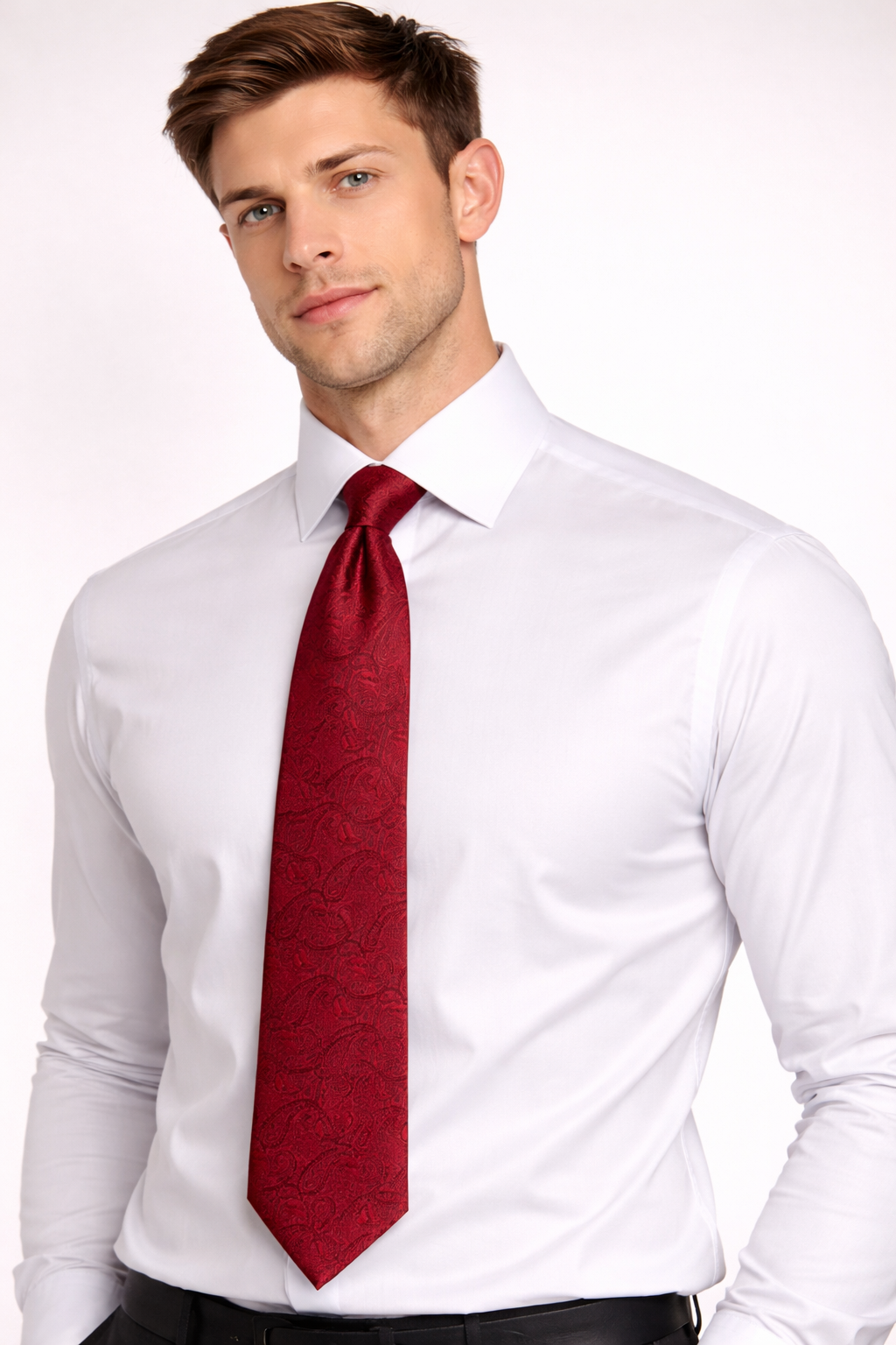 Luxury Maroon Paisley Microsilk Tie