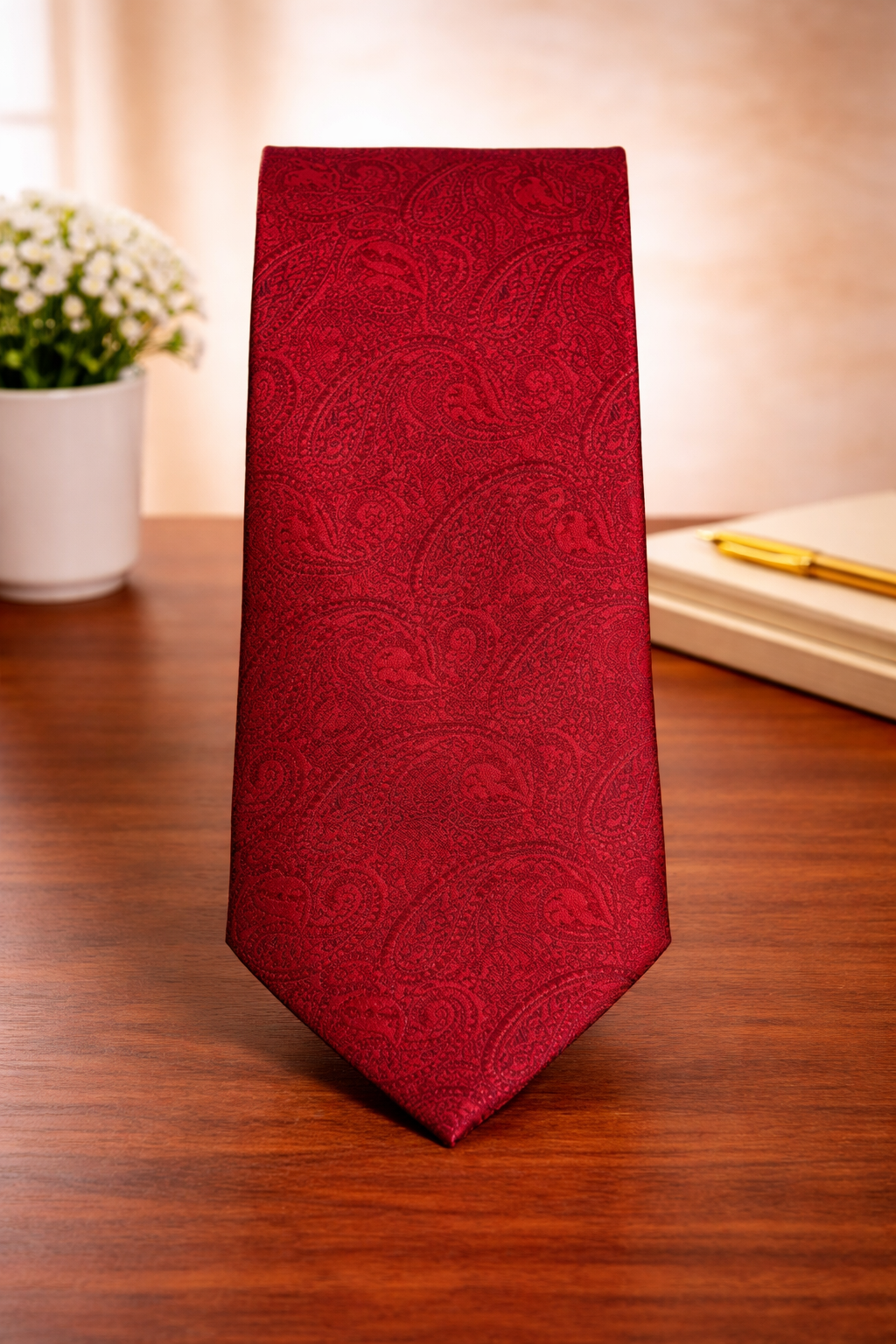 Luxury Maroon Paisley Microsilk Tie