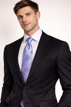 Sky Blue Geometric Floral Microsilk Tie for Men