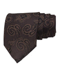 Dark Brown Paisley Microsilk Tie for Men
