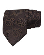 Dark Brown Paisley Microsilk Tie for Men