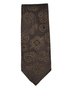 Dark Brown Paisley Microsilk Tie for Men