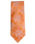 Coral Peach Paisley Microsilk Tie
