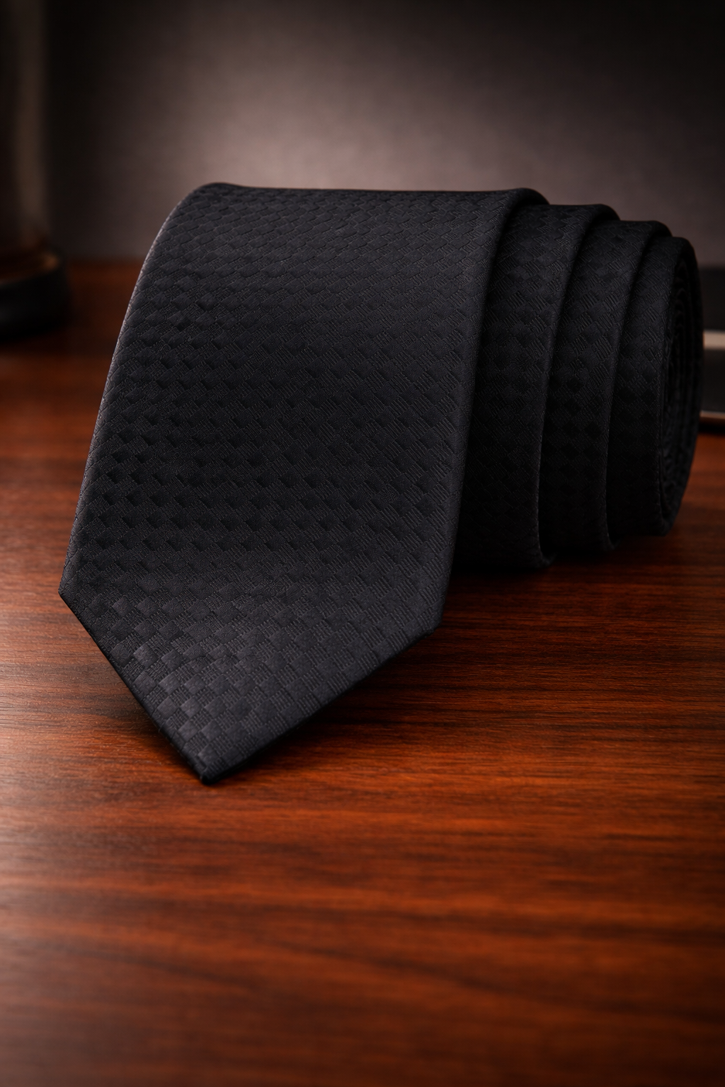 Classic Black Textured Microsilk Tie
