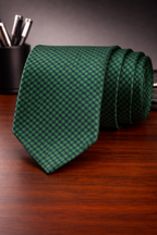 Green & Navy Micro Dot Microsilk Tie