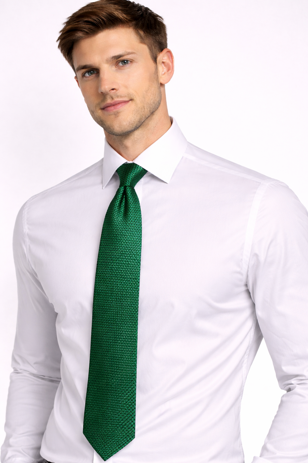Green & Navy Micro Dot Microsilk Tie