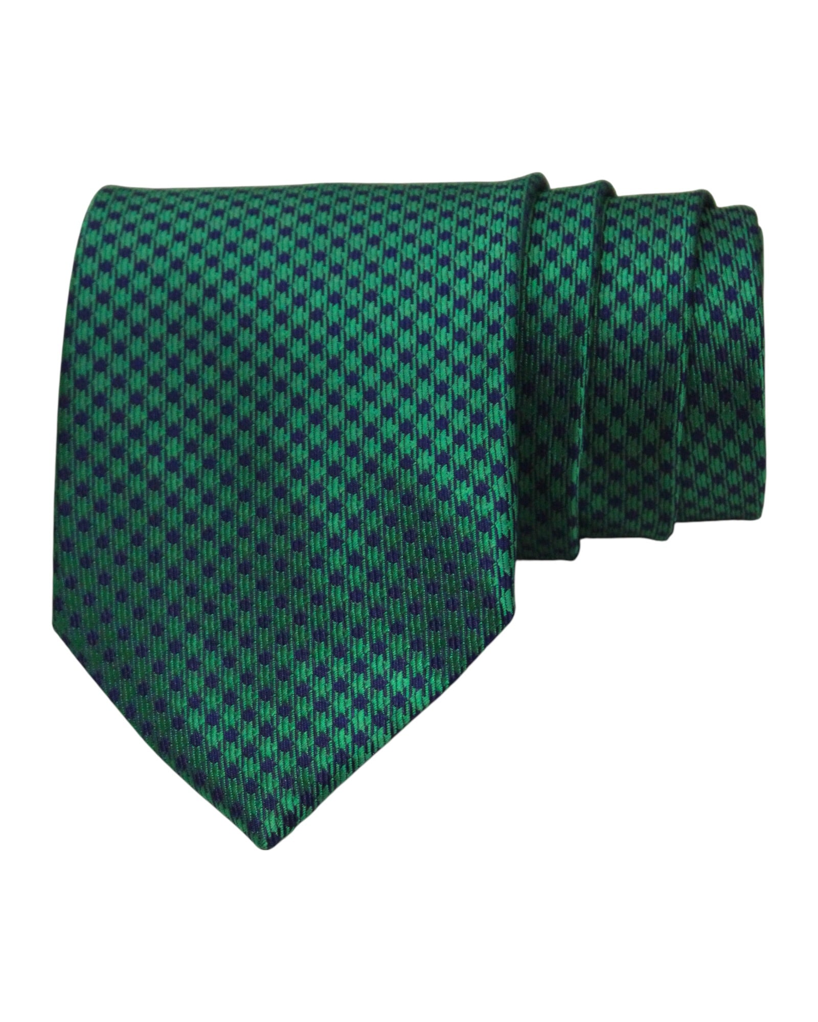 Green & Navy Micro Dot Microsilk Tie