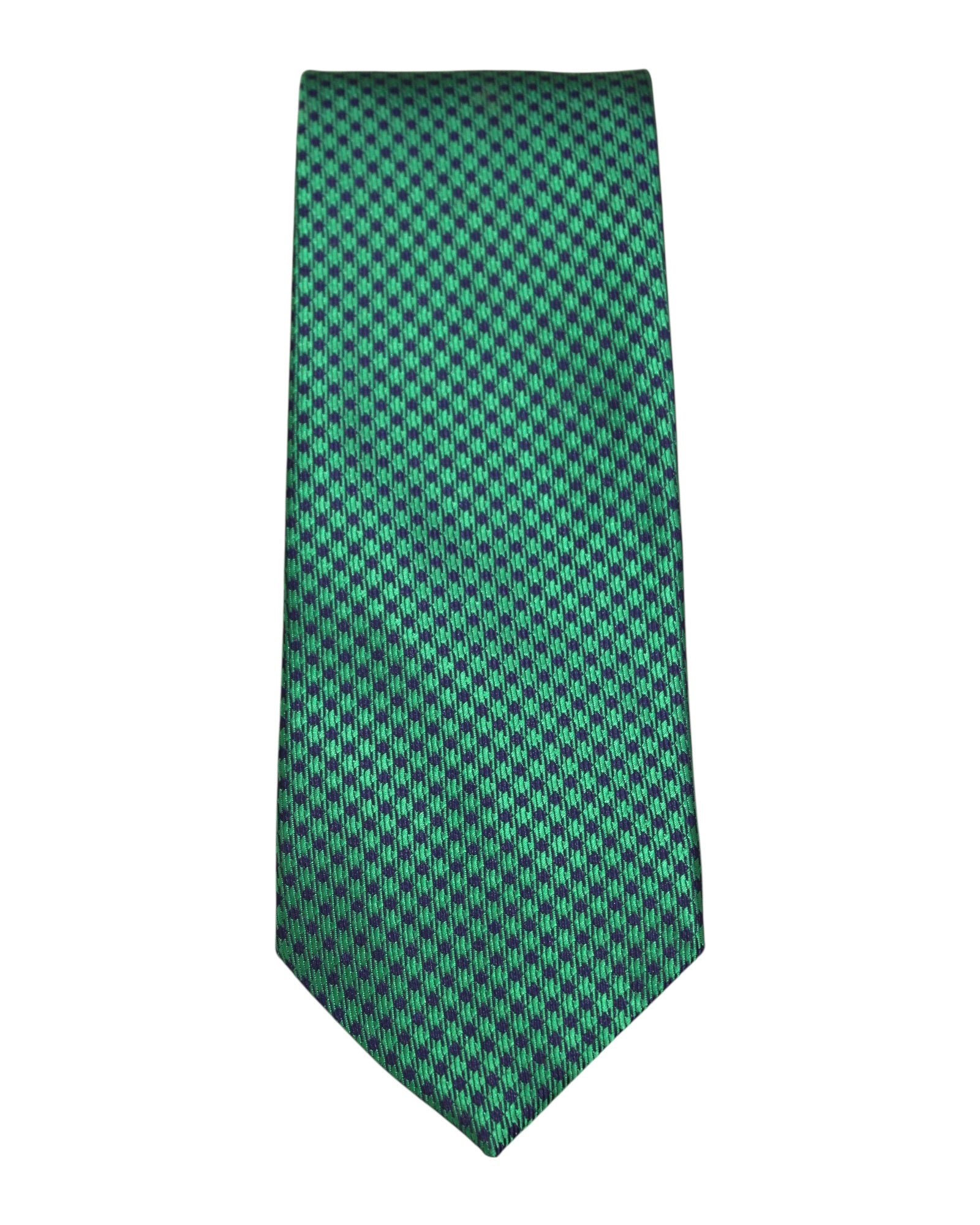 Green & Navy Micro Dot Microsilk Tie
