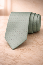 Sage Green Micro Pattern Microsilk Tie