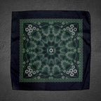 Dark Green Floral Microfiber Pocket Square