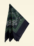 Dark Green Floral Microfiber Pocket Square