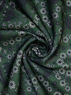 Dark Green Floral Microfiber Pocket Square