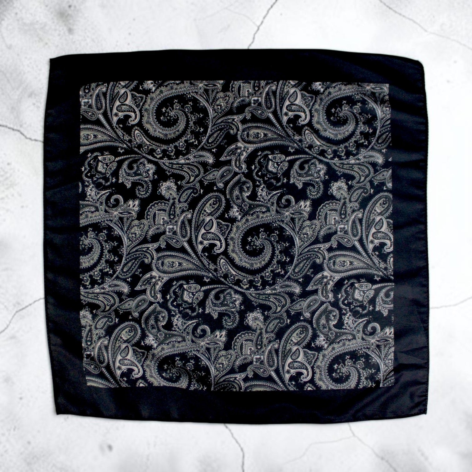 Black Paisley Microfiber Pocket Square