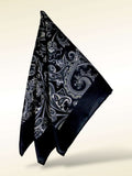 Black Paisley Microfiber Pocket Square