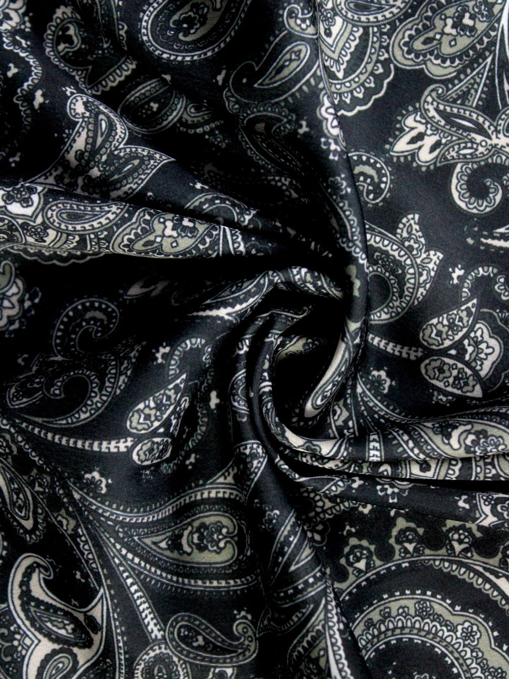 Black Paisley Microfiber Pocket Square