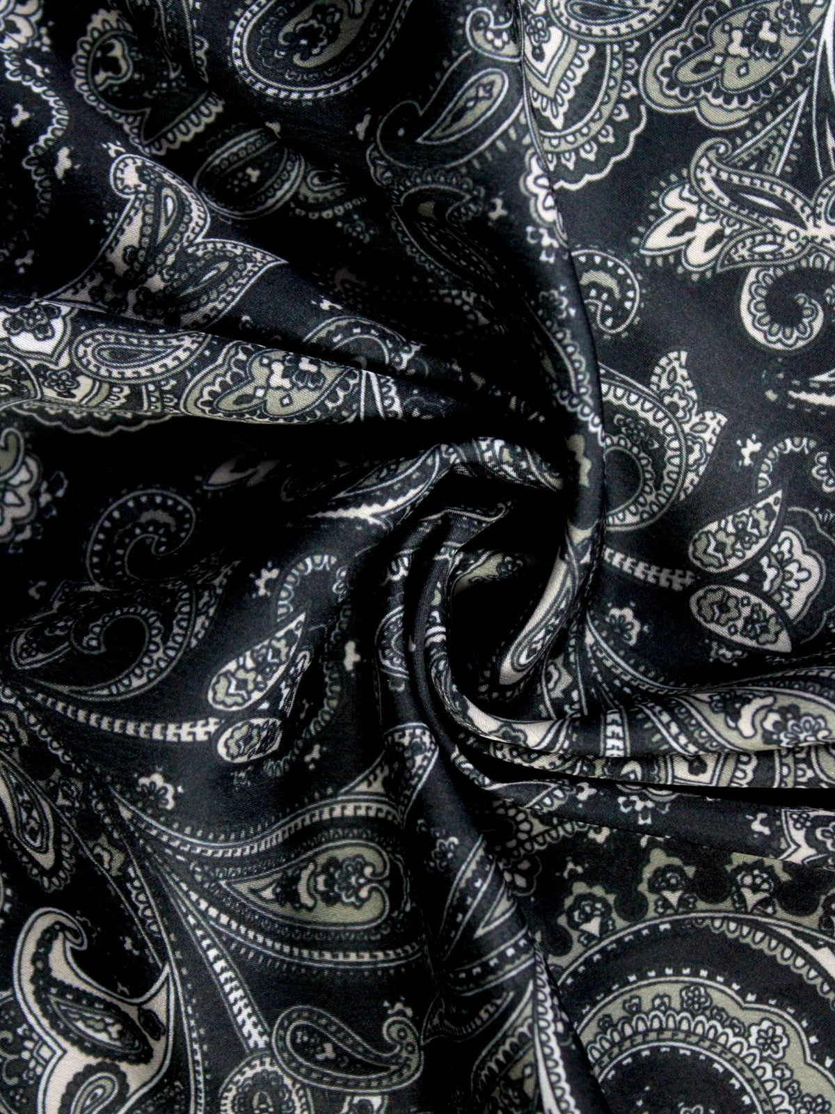 Black Paisley Microfiber Pocket Square