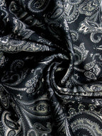 Black Paisley Microfiber Pocket Square