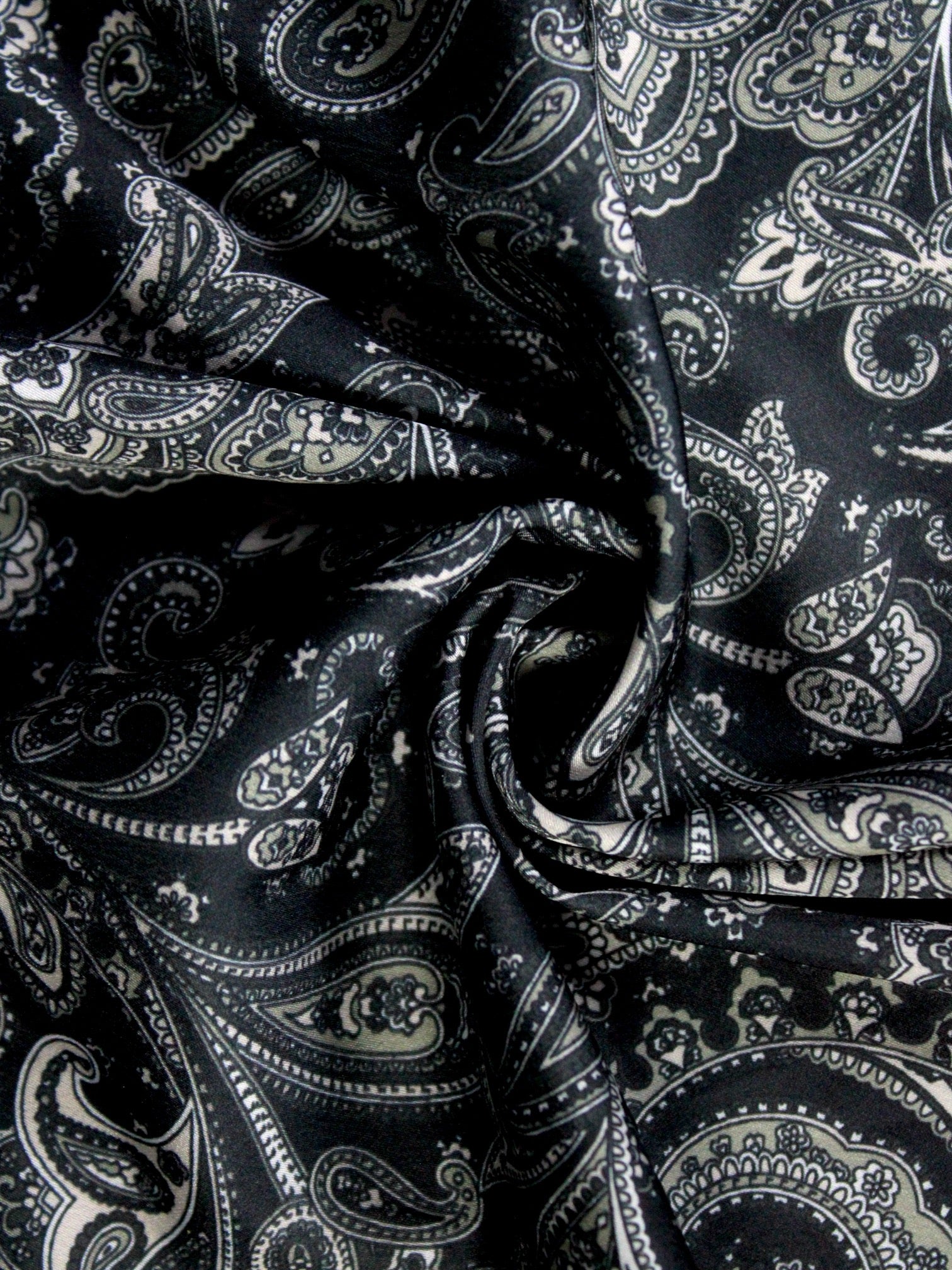 Black Paisley Microfiber Pocket Square