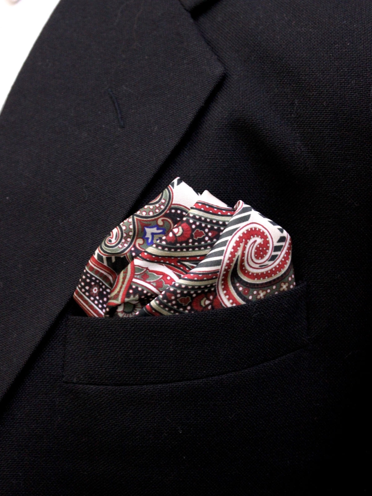 Burgundy Paisley Microfiber Pocket Square