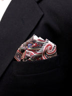 Burgundy Paisley Microfiber Pocket Square