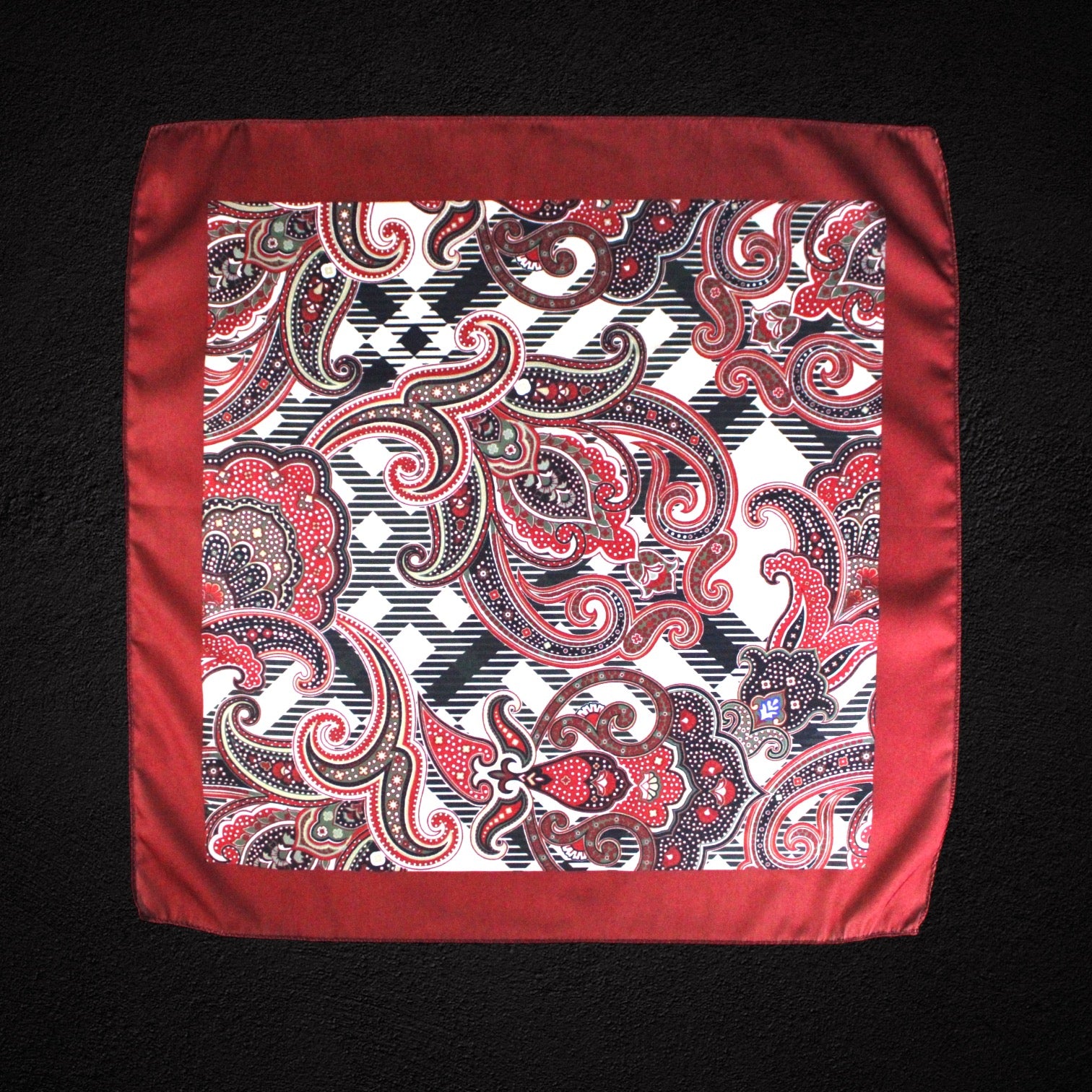 Burgundy Paisley Microfiber Pocket Square