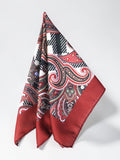 Burgundy Paisley Microfiber Pocket Square