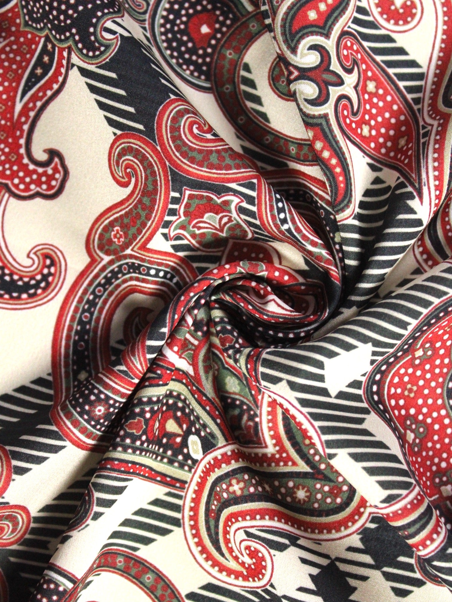 Burgundy Paisley Microfiber Pocket Square