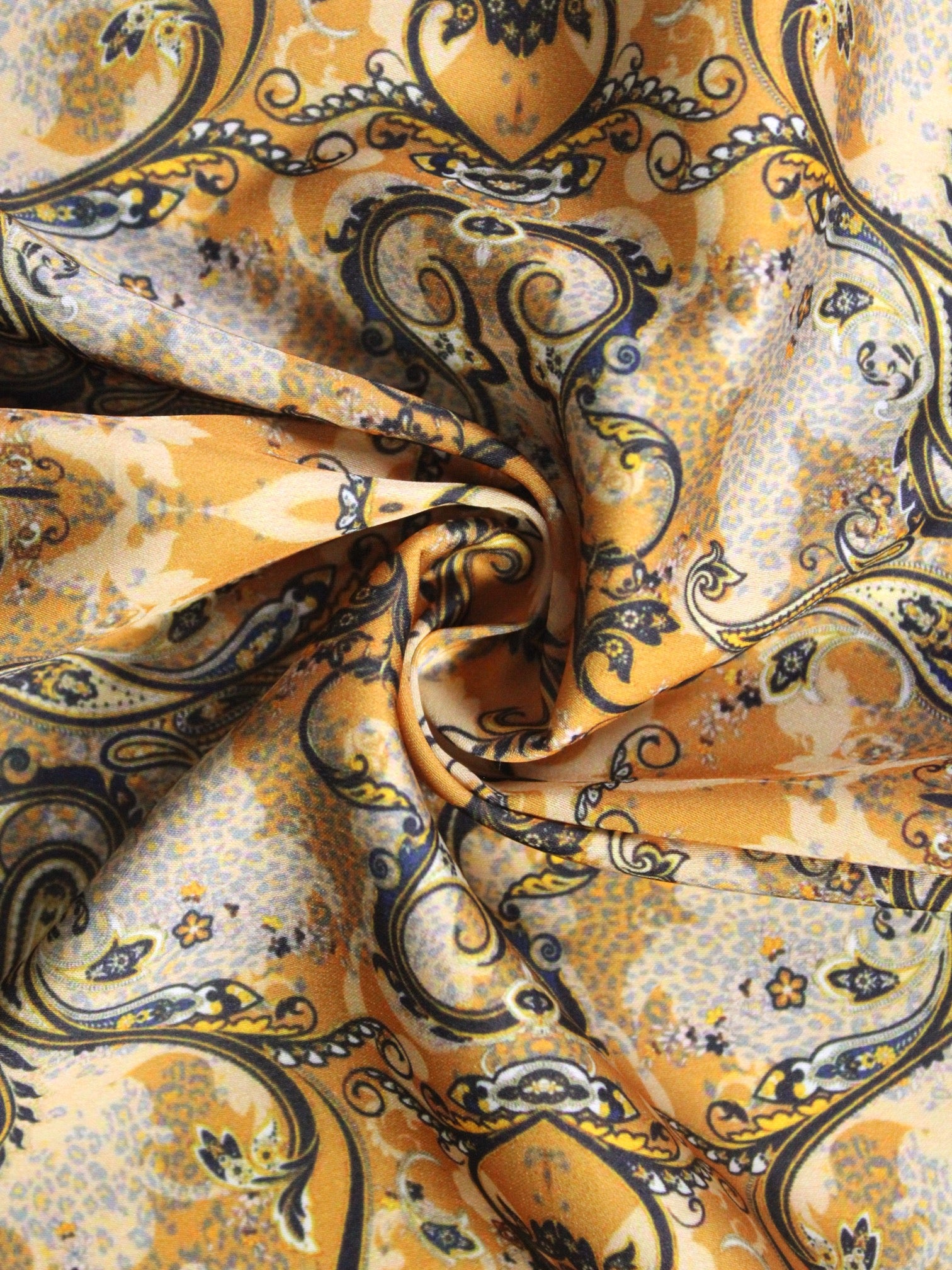 Gold Paisley Microfiber Pocket Square