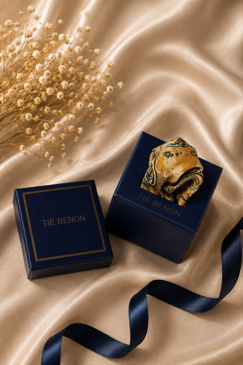 Gold Paisley Microfiber Pocket Square